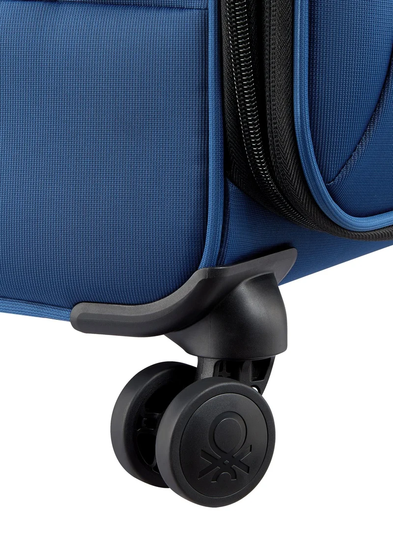 United Colors Of Benetton  Color Block 55 Cm 4 Double Wheeled Softside Expandable Cabin Luggage Trolley Case - Navy  | Best Price UAE